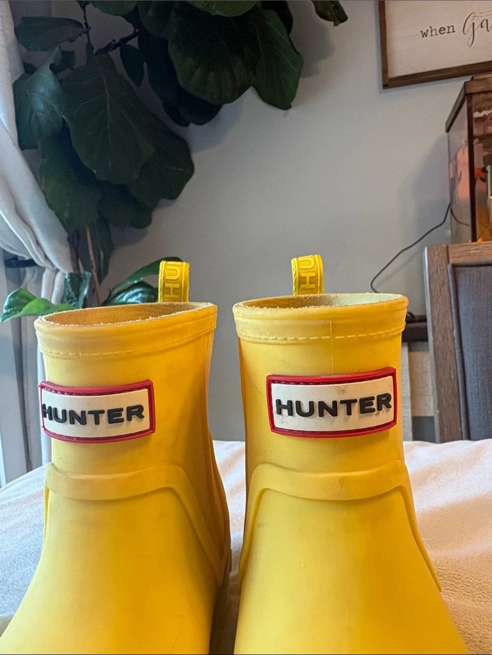 Hunter Kids Yellow Short Rain Boots